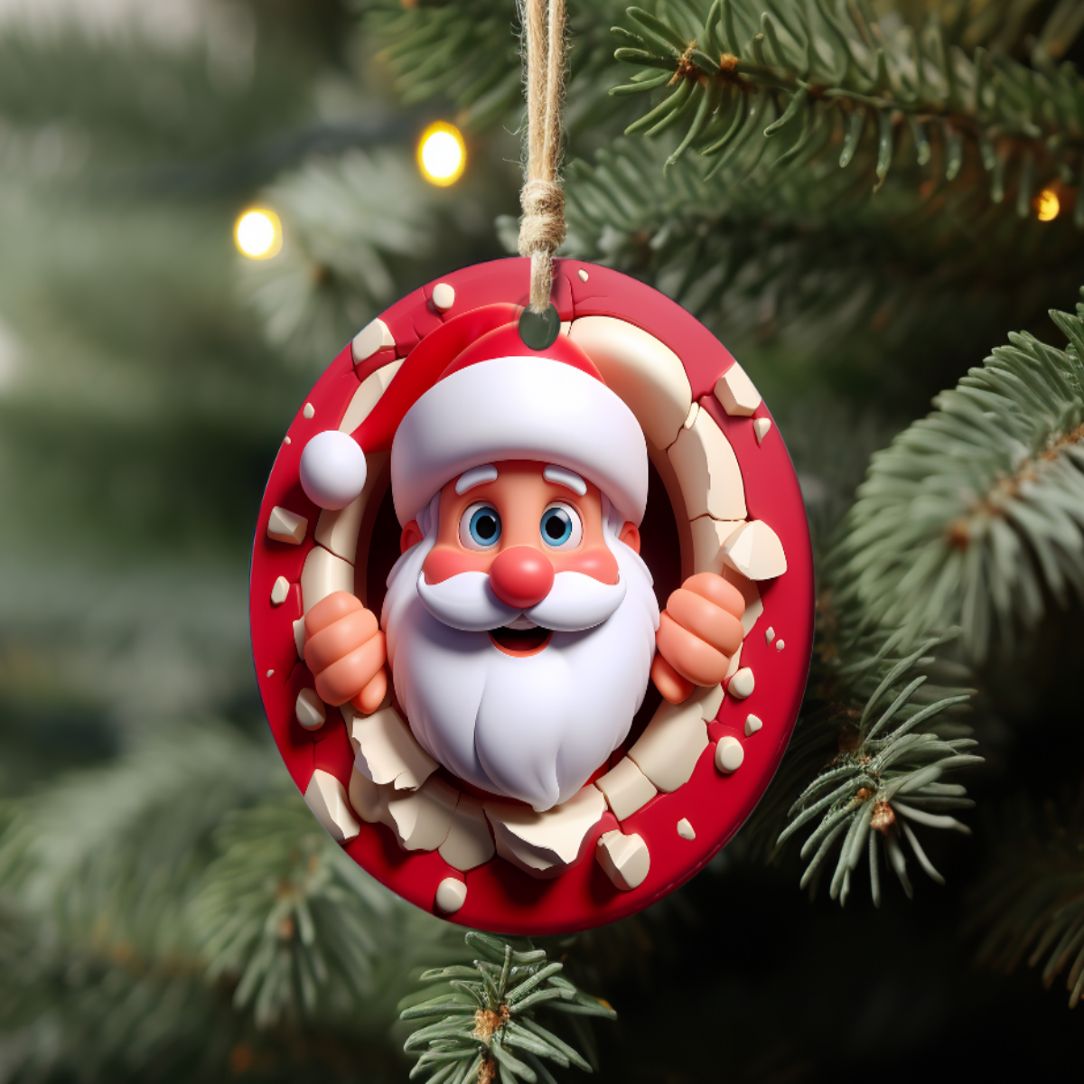 3D Santa Ornament β Red Background π
π