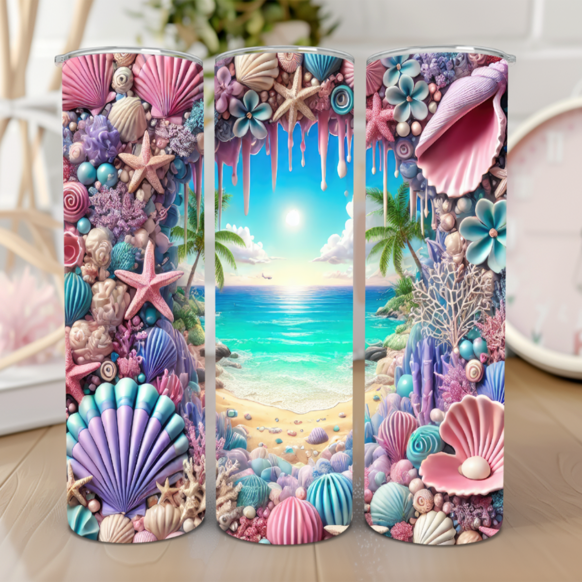 Beachin’ Seashell 20 oz Tumbler 🐚🌊☀️