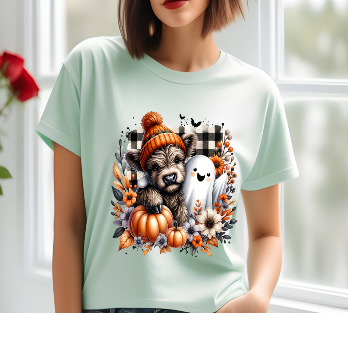 Highland Cow and Ghost Friend T-Shirt ππ»