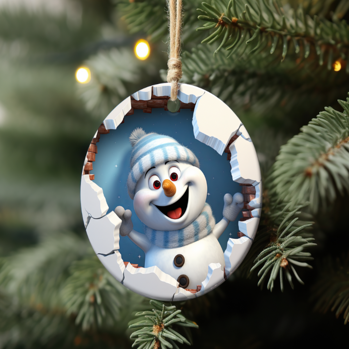 Excited Snowman Ornament βπ