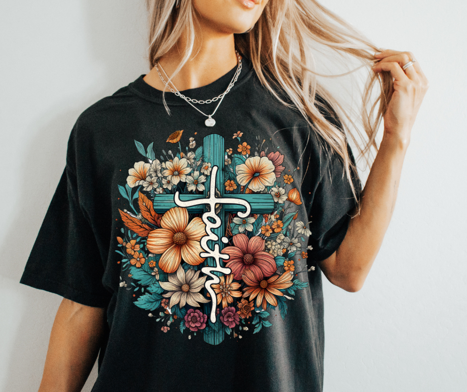 Faith and Flowers T-Shirt πΈβοΈ