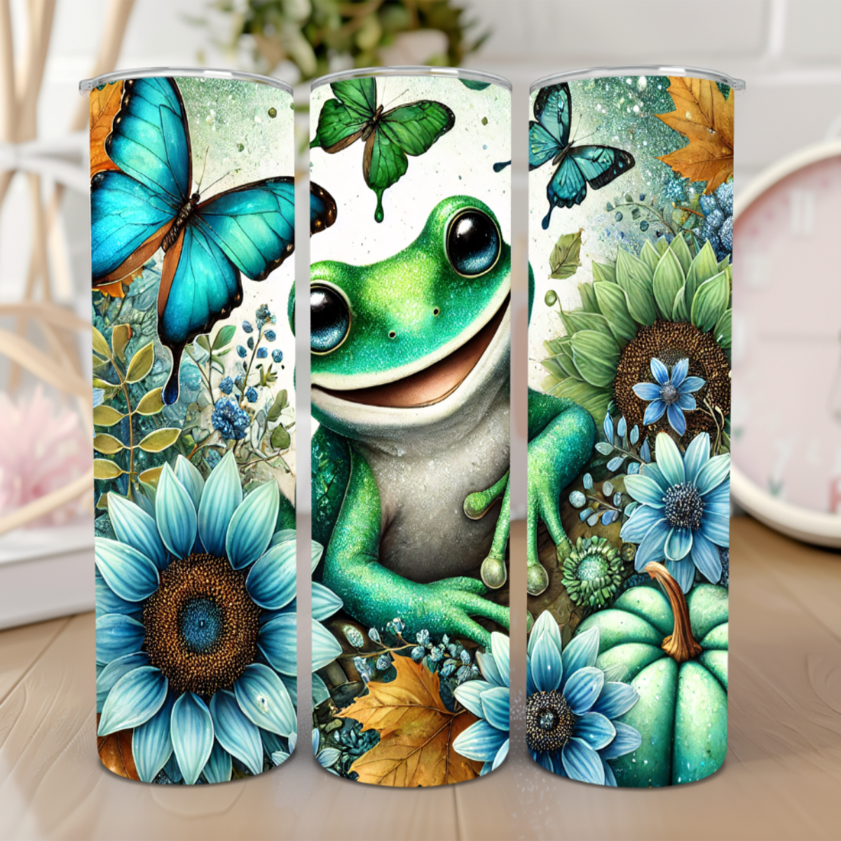 Frog and Butterflies 20 Oz Tumbler πΈπ¦