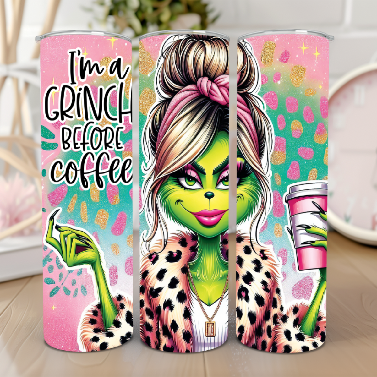 Grinch Before Coffee 20 oz Tumbler ☕🎄