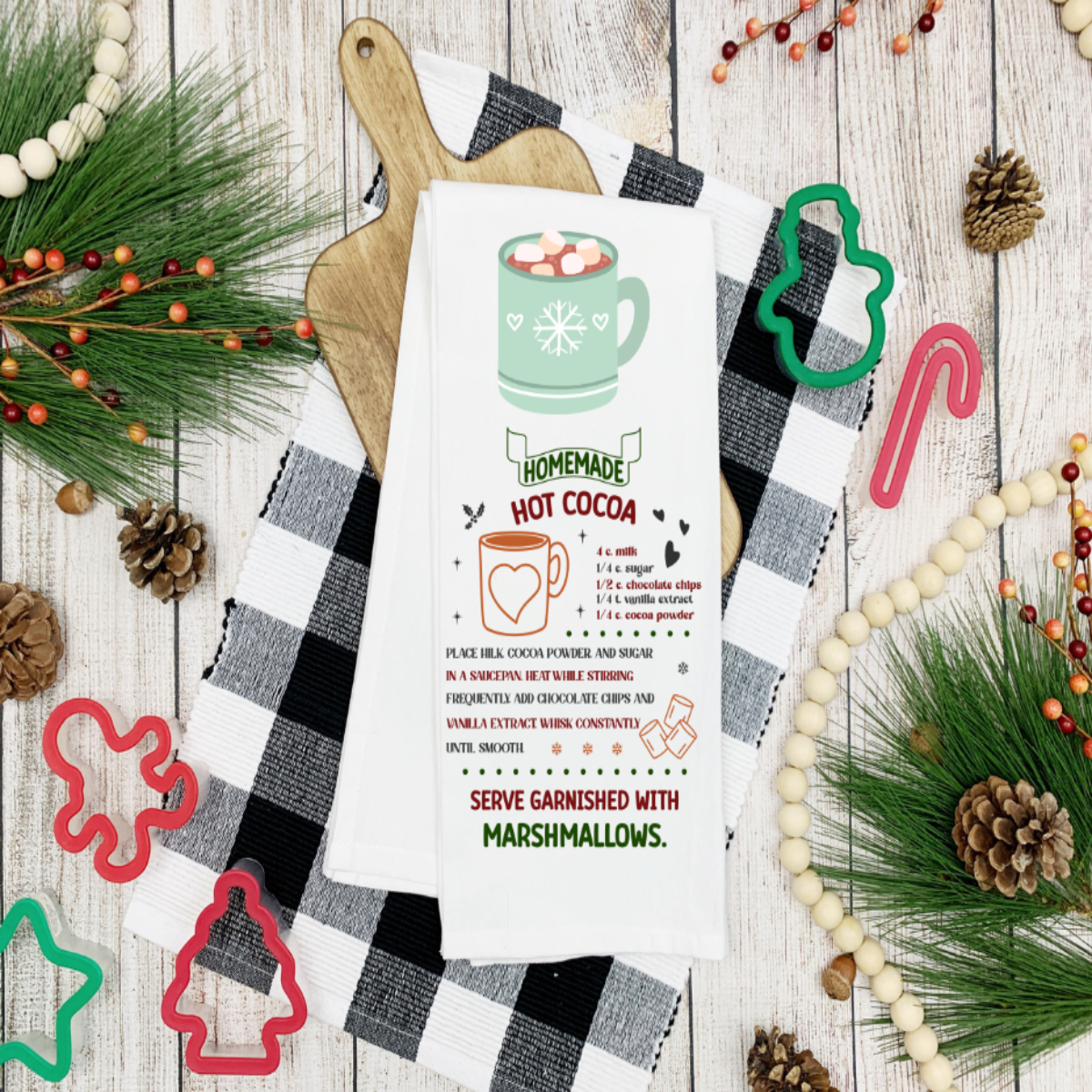 Hot Cocoa Recipe T-Towel ☕️❄️