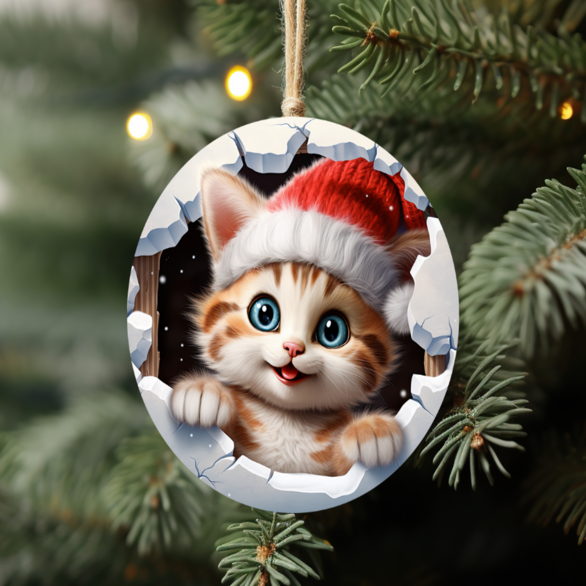 Kitty Cat Blue Eyes Ornament πΎπ