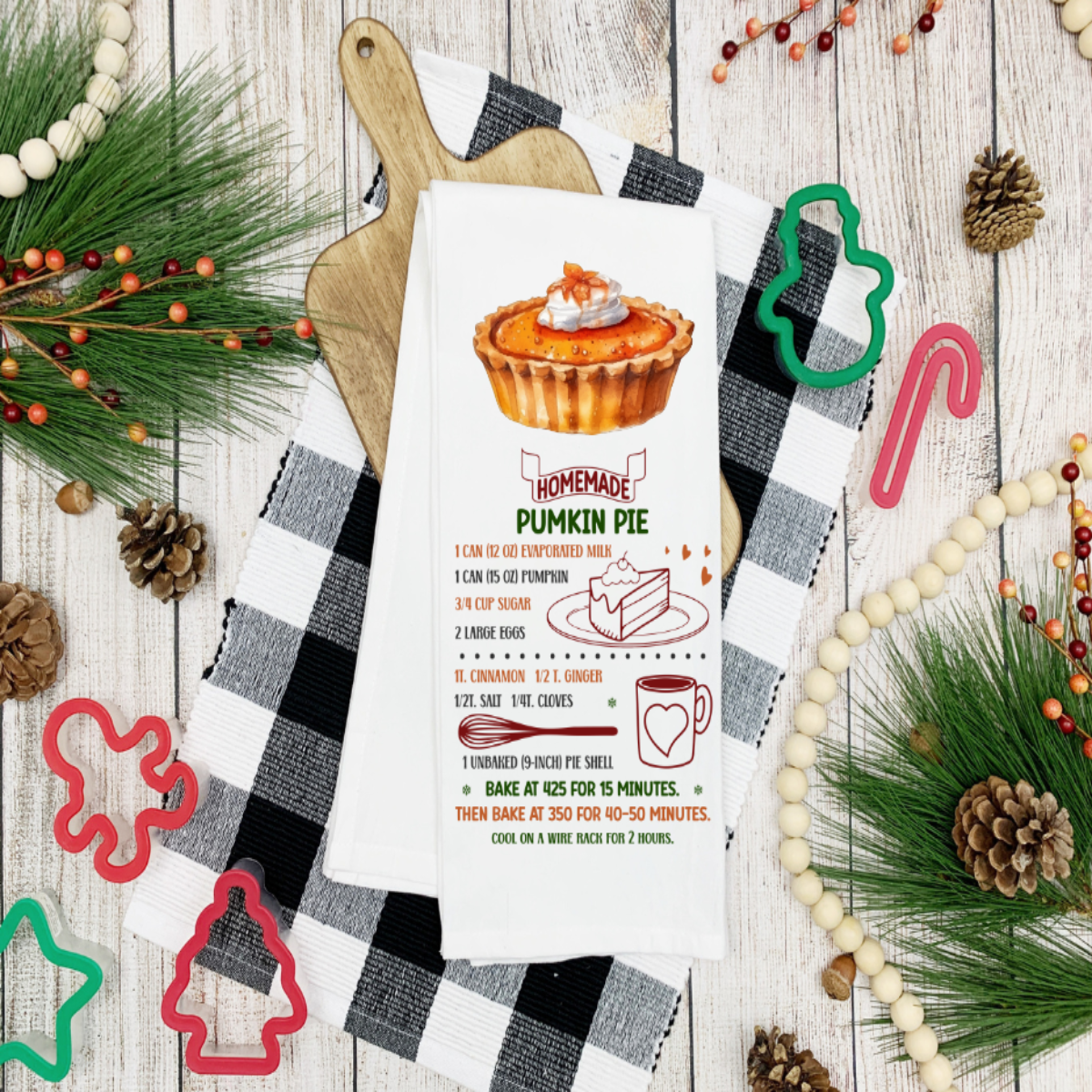 Pumpkin Pie Recipe T-Towel ππ₯§