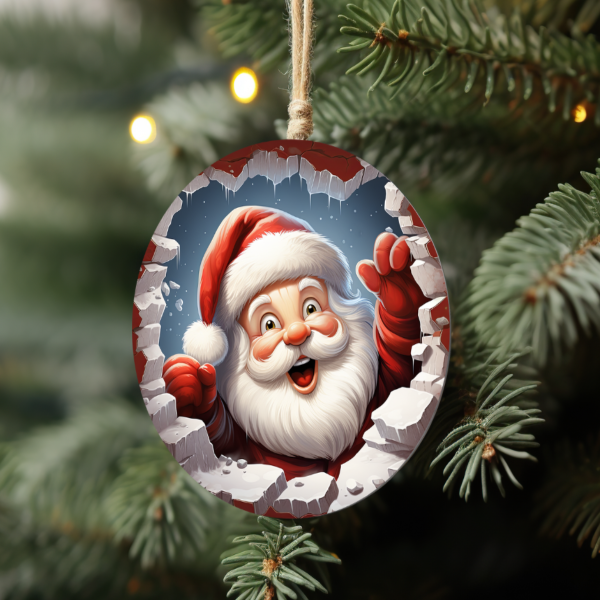 Santa 3D Ornament with Red Gloves š
āØ