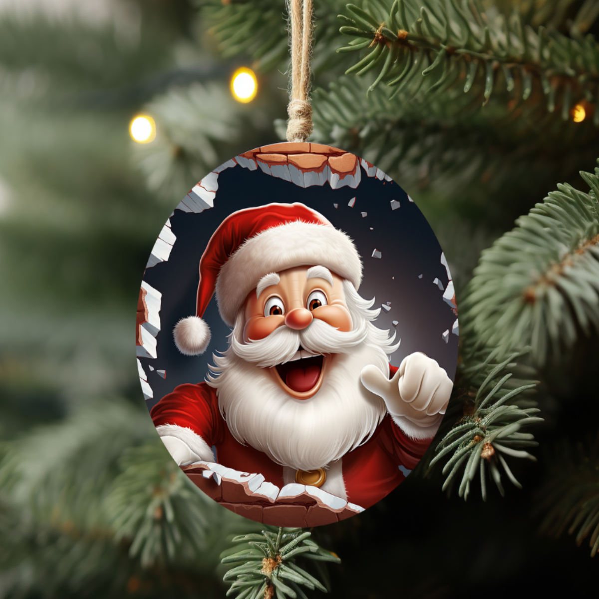 Santa 3D Ornament with White Gloves π
βοΈ