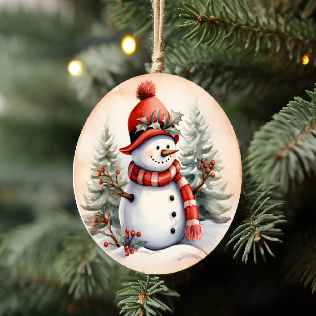 Snowman Christmas Ornament β Ceramic βπ