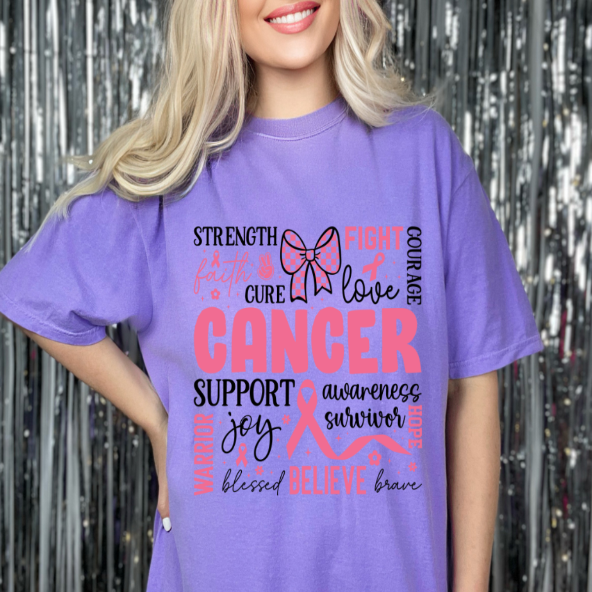 Strength, Cure, Fight Breast Cancer T-shirt ποΈπ