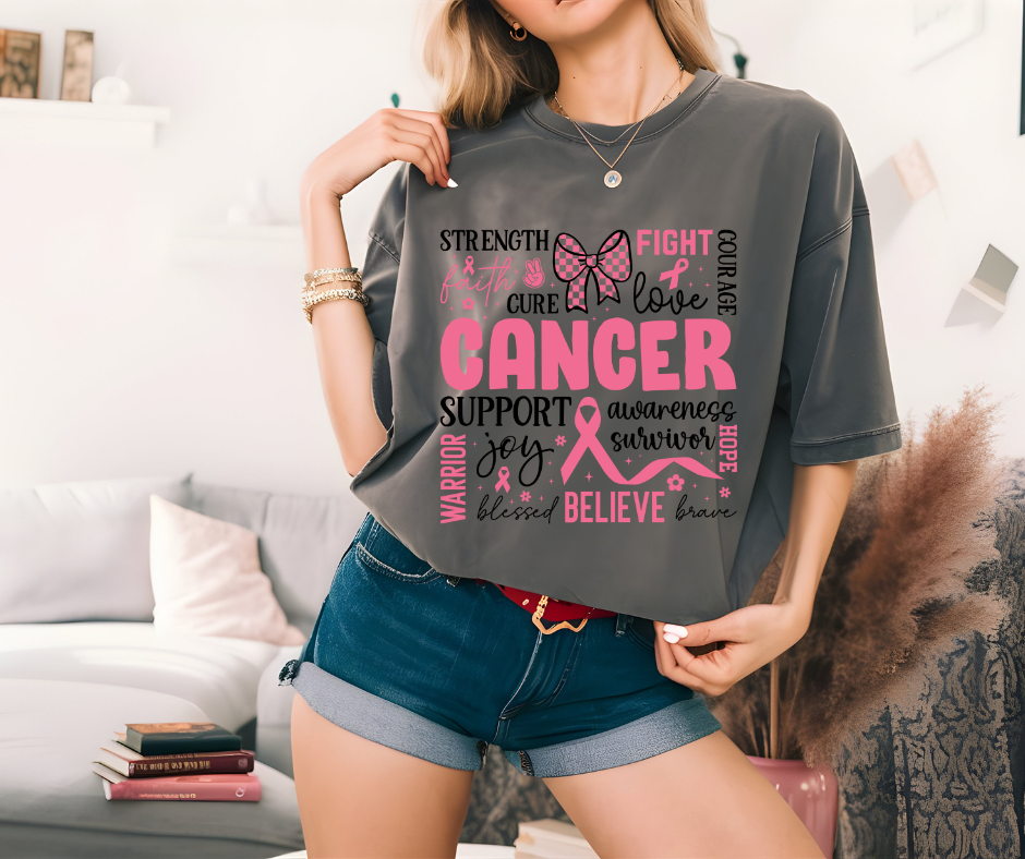 Strength, Cure, Fight Breast Cancer T-shirt ποΈπ