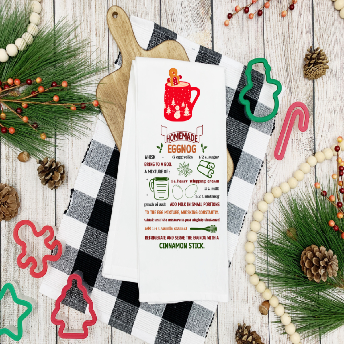 Egg Nog Recipe T-Towel 🥛✨