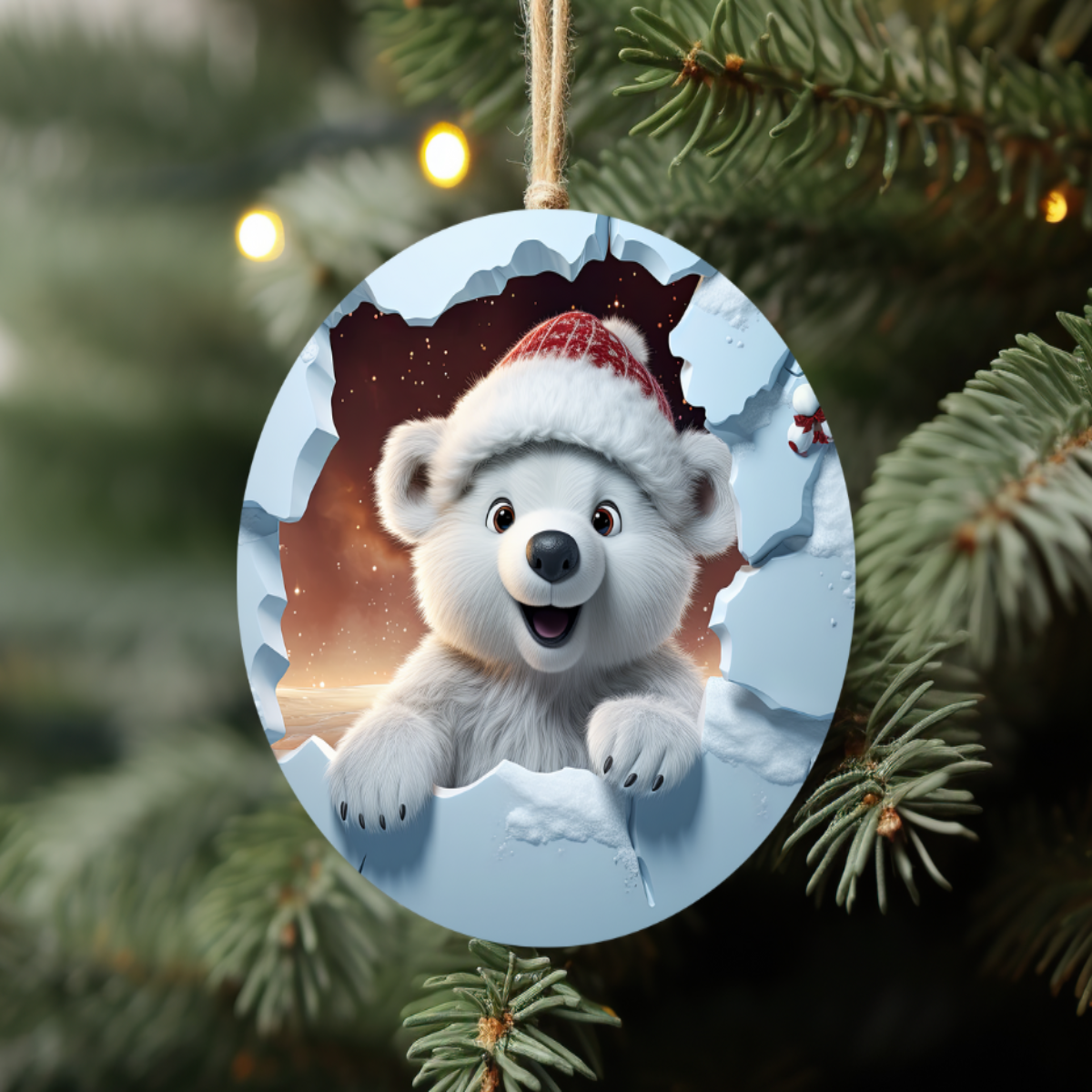 Polar Bear Red/White Ornament š»āāļøš