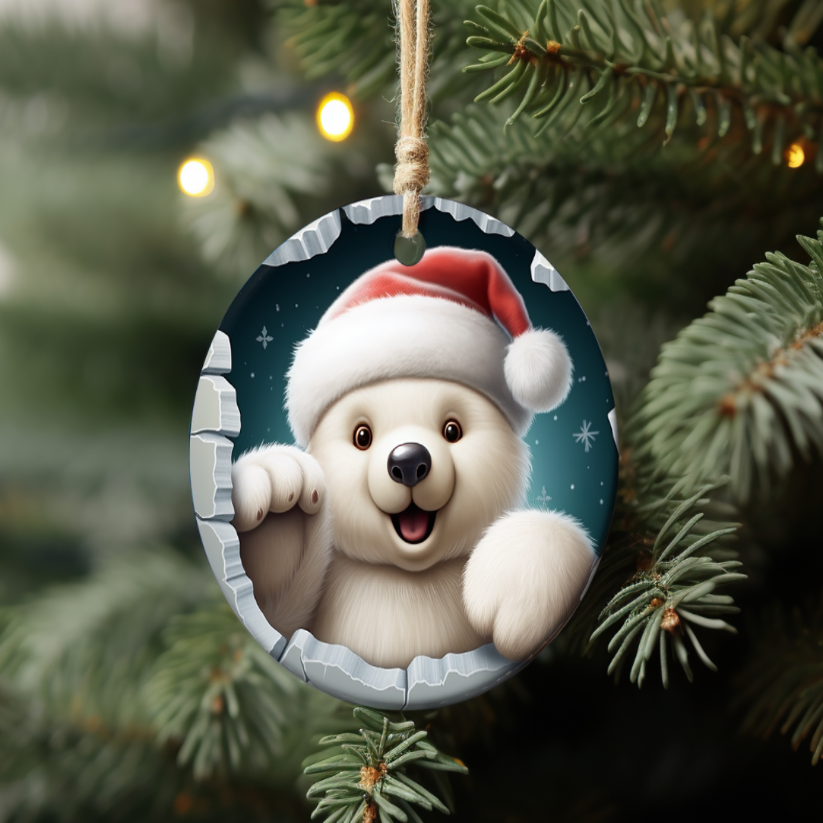 Polar Bear Wave Ornament š»āāļøš