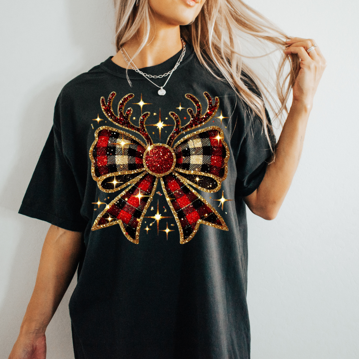 Reindeer Bow- T-shirt