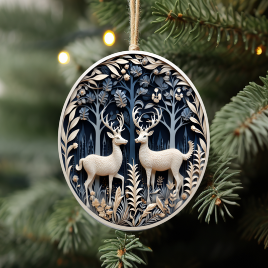 3D Deer Ornament - Ceramic 🦌🎄