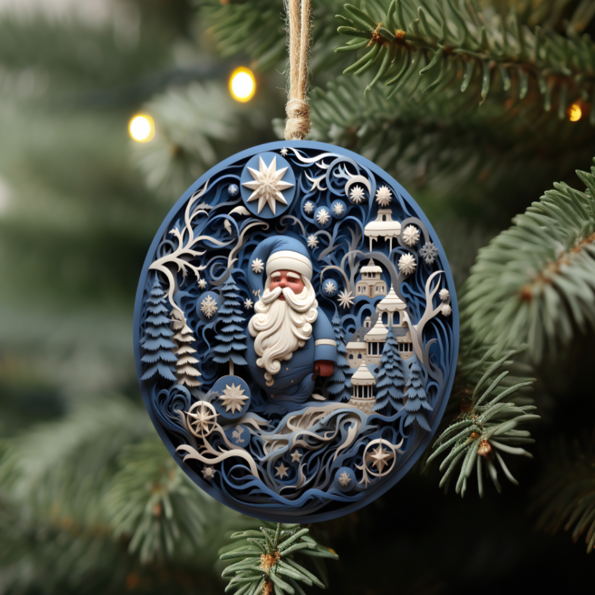 3D Santa Ornament - Ceramic 🎅🎄