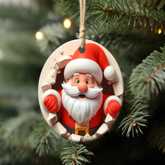 3D Santa Ornament – White Background 🎅❄️