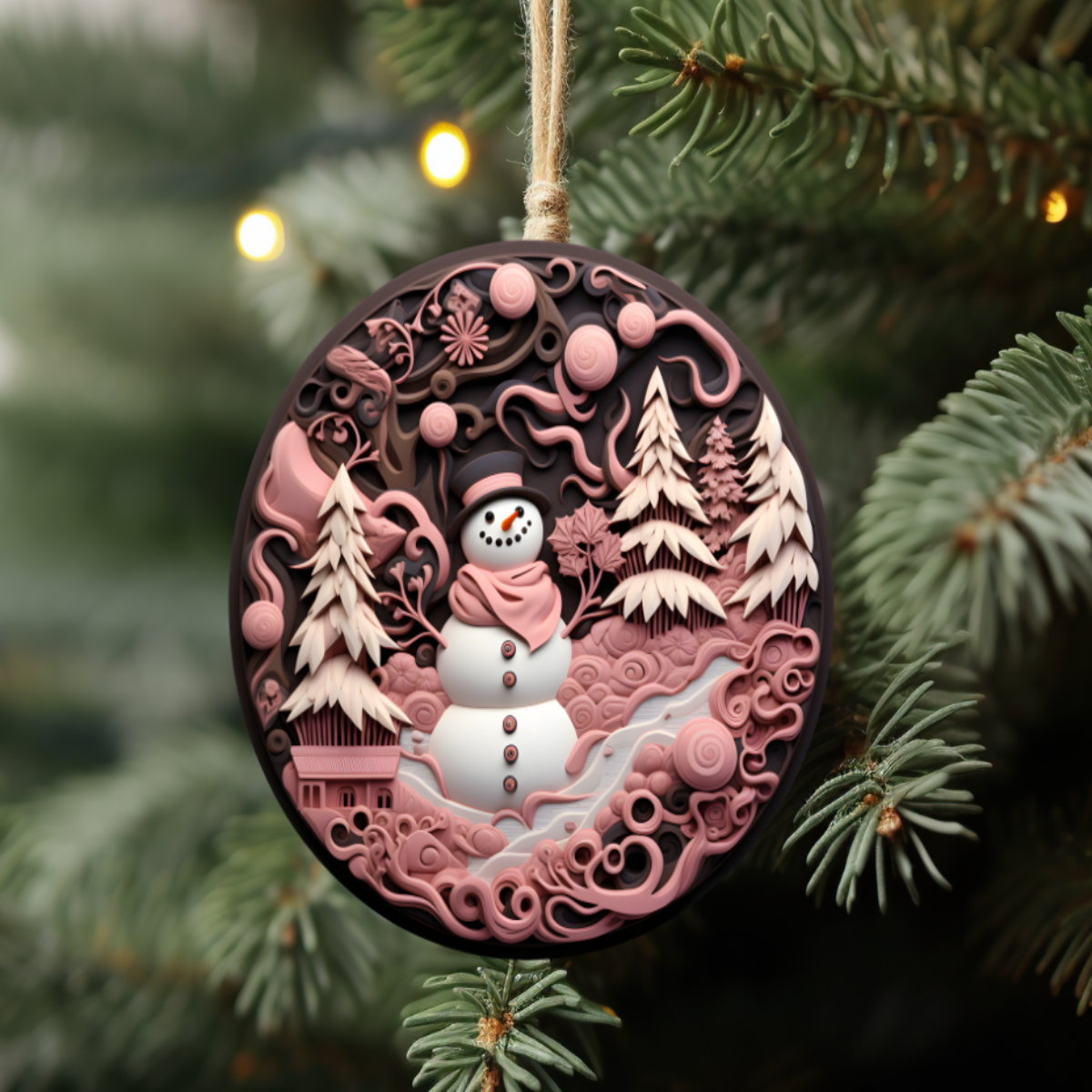 3D Snowman Ornament - Ceramic ☃️❄️