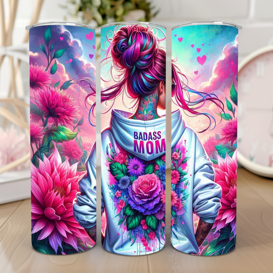 Bad Ass Mom Tumbler - 20 Oz 💪👩‍👧‍👦