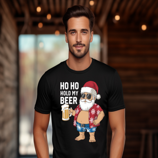 Hold My Beer Santa T-Shirt 🎅🍻