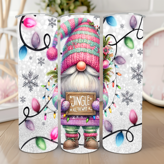 Jingle All The Way Gnome 20 Oz Tumbler 🎅🎄✨