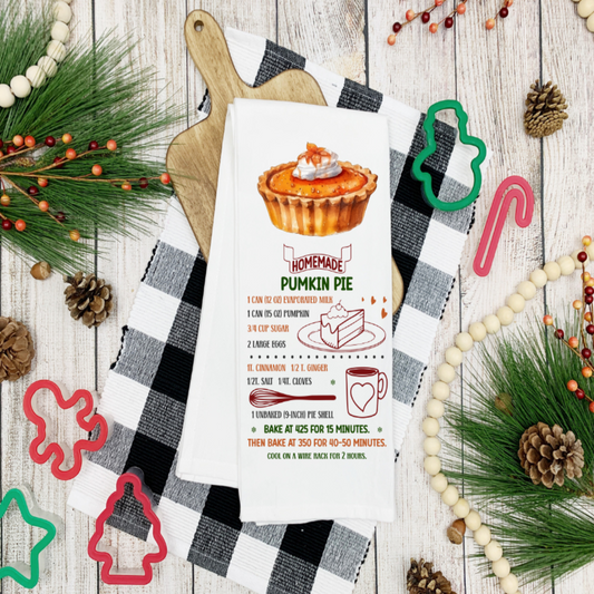 Pumpkin Pie Recipe T-Towel 🎃🥧