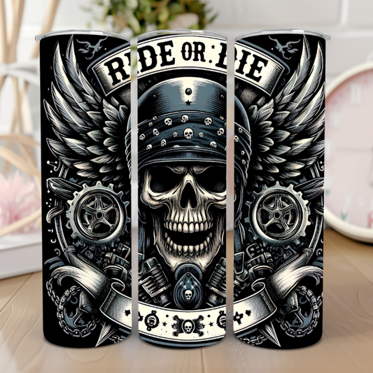 🏍️ Ride Or Die Biker 20 Oz Tumbler 🏍️🔥