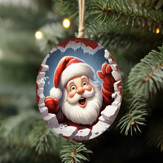 Santa 3D Ornament with Red Gloves 🎅✨