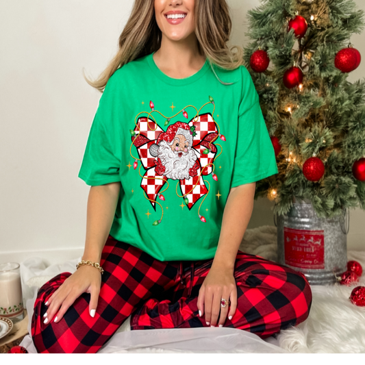 Santa Bow T-Shirt 🎅🎀