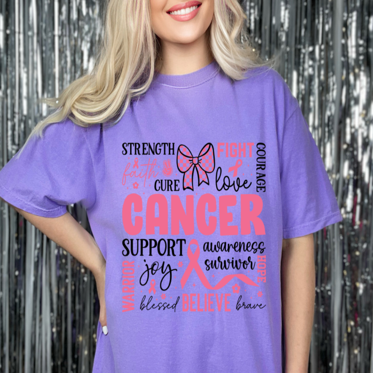 Strength, Cure, Fight Breast Cancer T-shirt 🎗️💖