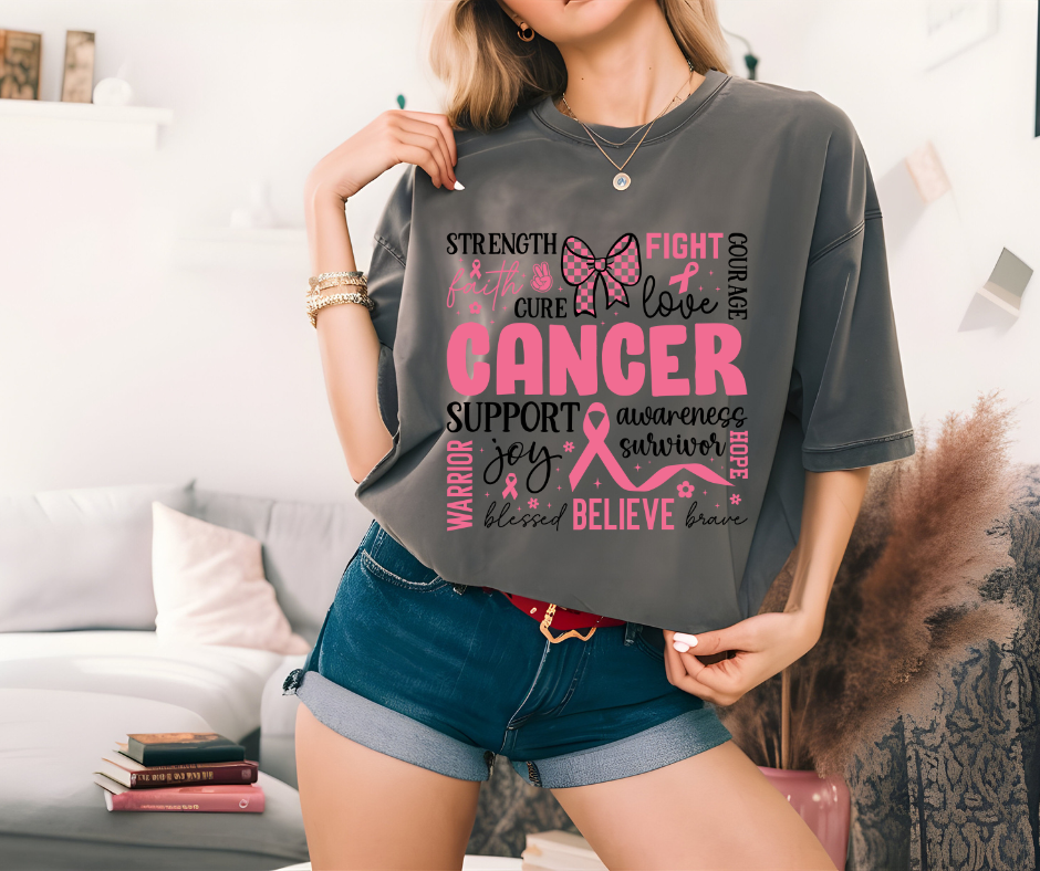 Strength, Cure, Fight Breast Cancer T-shirt 🎗️💖