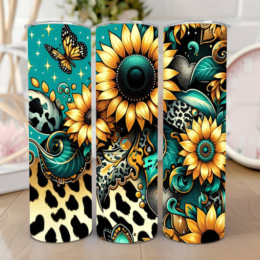 Sunflowers and Butterflies – 20 Oz Tumbler 🌻🦋