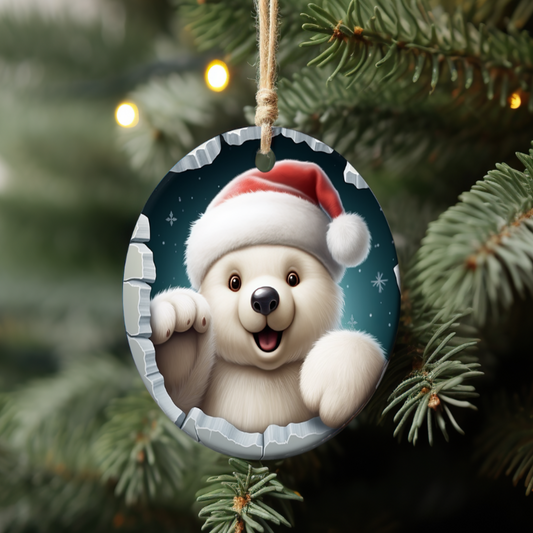 Polar Bear Wave Ornament 🐻‍❄️👋