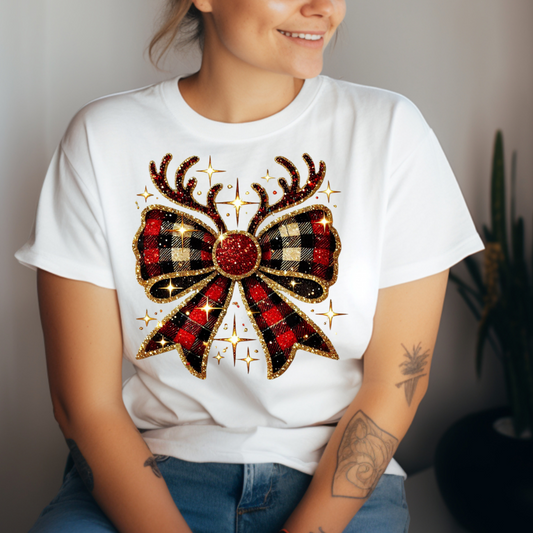 Reindeer Bow- T-shirt