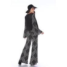 Load image into Gallery viewer, BLACK IKAT PATTERN PRINT 2 PC SET- BLACK - Havens Southern Belle Boutique
