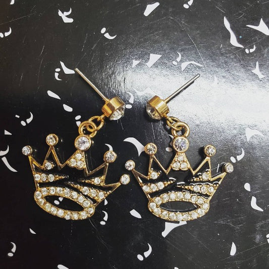 Mini Crown Earring-Silver or Gold